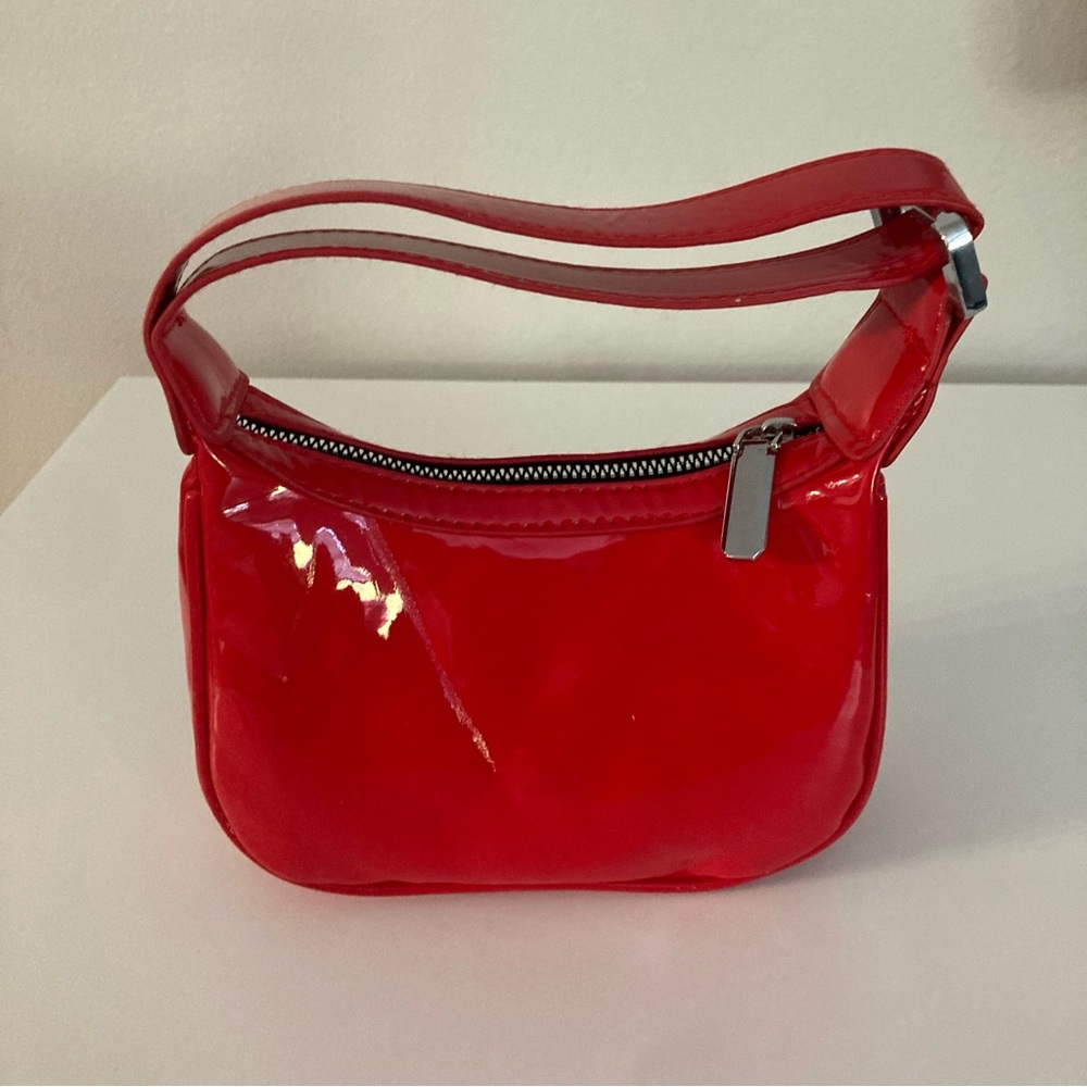 Red Mini Faux Leather Handbag